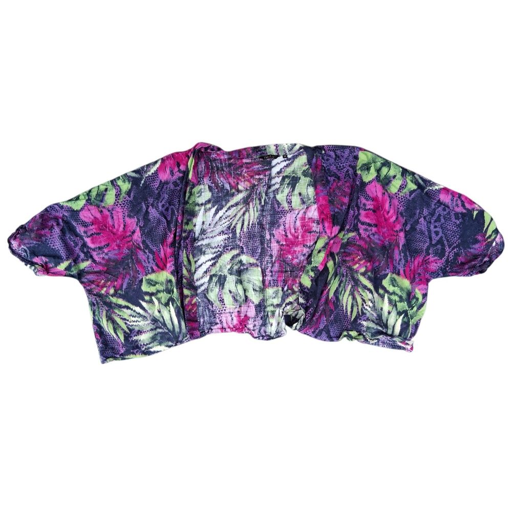 IMAN Global Chic Tropical Floral Shrug - Plus Size 3X - 100% Cotton Cardigan